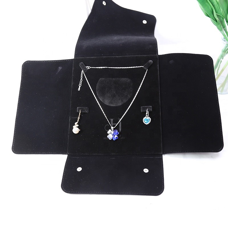 Jewelry Pouch Bag Manufacturer - High Quality Black PU Leather Foldable