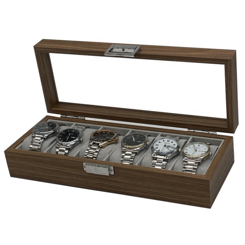 Wood Watch Box Manufacturer - Luxury 6 Slot Walnut Wood Storage