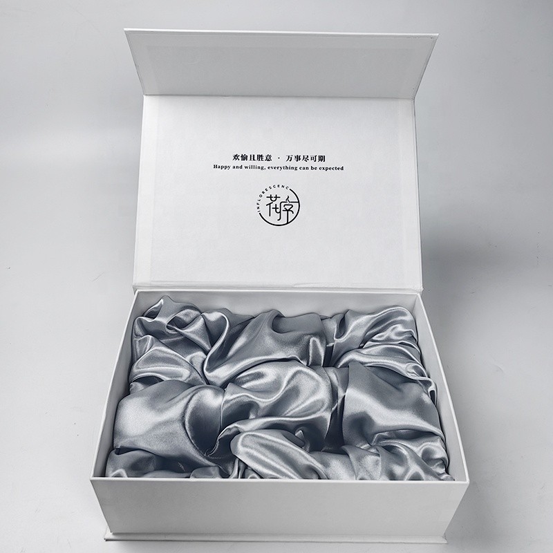 Gift Packaging Box Manufacturer - Custom White Paper Silver Emboss Logo