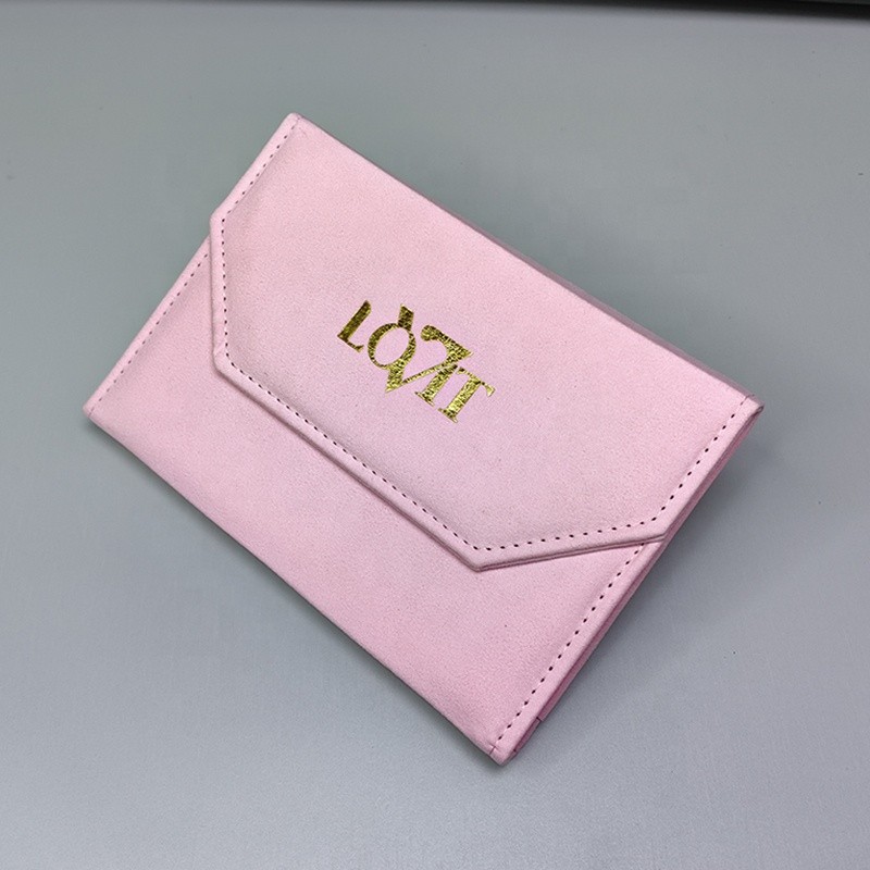 Jewelry Pouch Manufacturer - Custom Pink Velvet Gold Logo Travel
