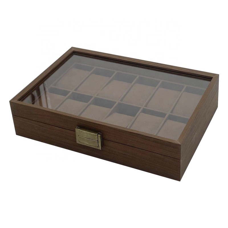 Wood Watch Box Manufacturer - Vintage Brown Walnut 1-12 Slots