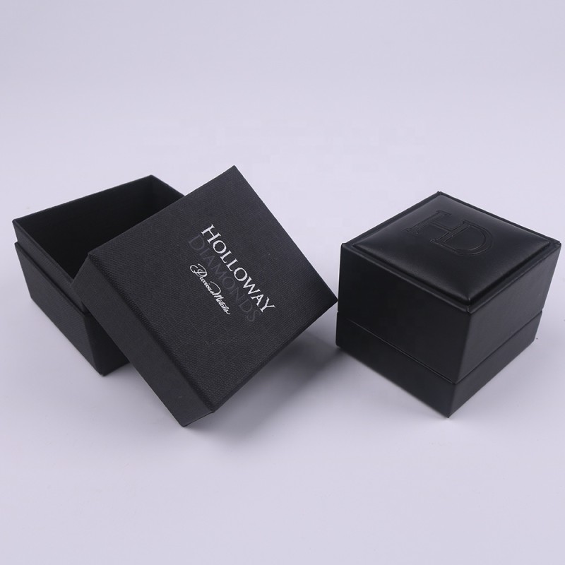 Ring Box Manufacturer - Earring Gift Black Premium Leather
