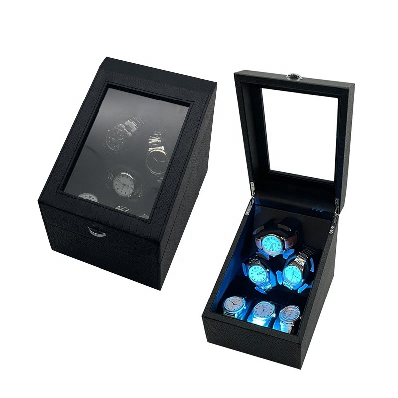 Watch Winder Manufacturer - Fashion Snake Grain Leather 6-Slot