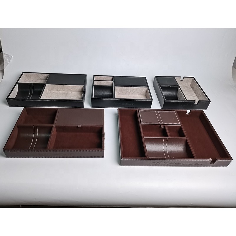 Valet Tray Manufacturer - Men's Leather Nightstand Organizer Catchall