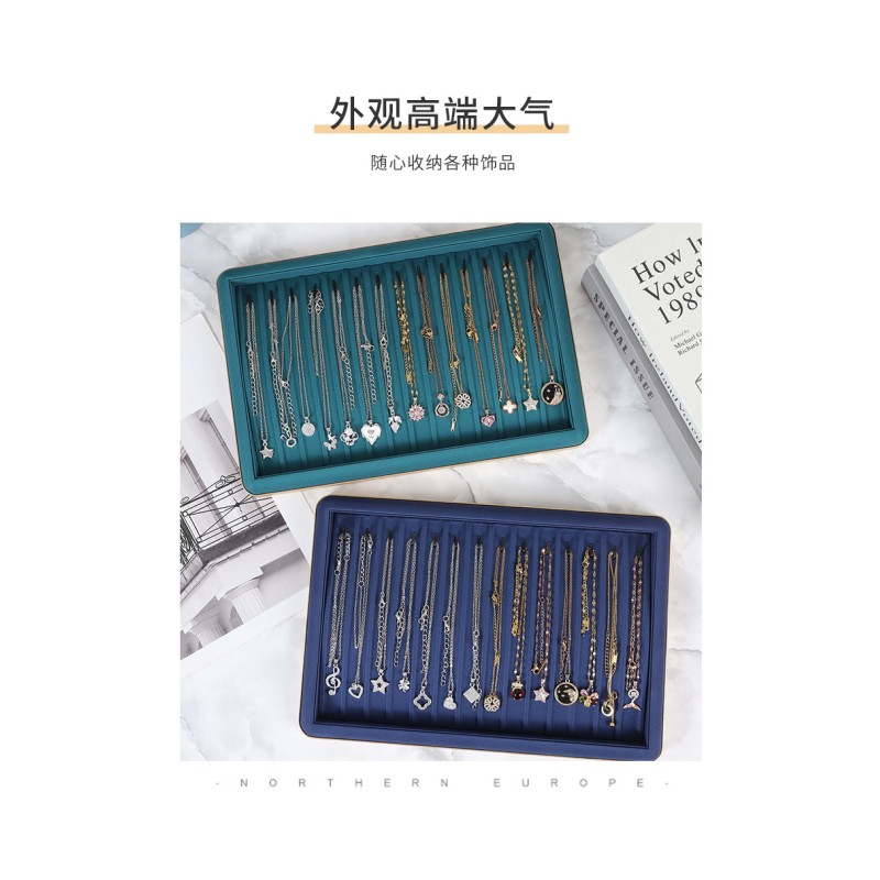 Jewelry Display Tray Manufacturer - Golden Metal Frame Microfiber