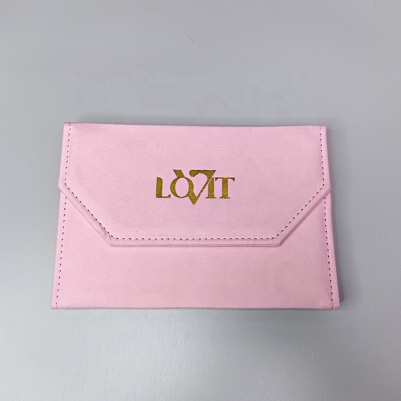 Jewelry Pouch Manufacturer - Custom Pink Velvet Gold Logo Travel