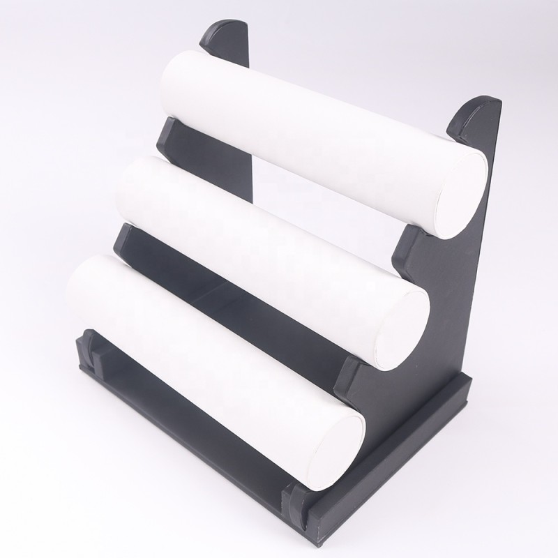 Bracelet Display Stand Manufacturer - Three Tier PU Leather T Bar