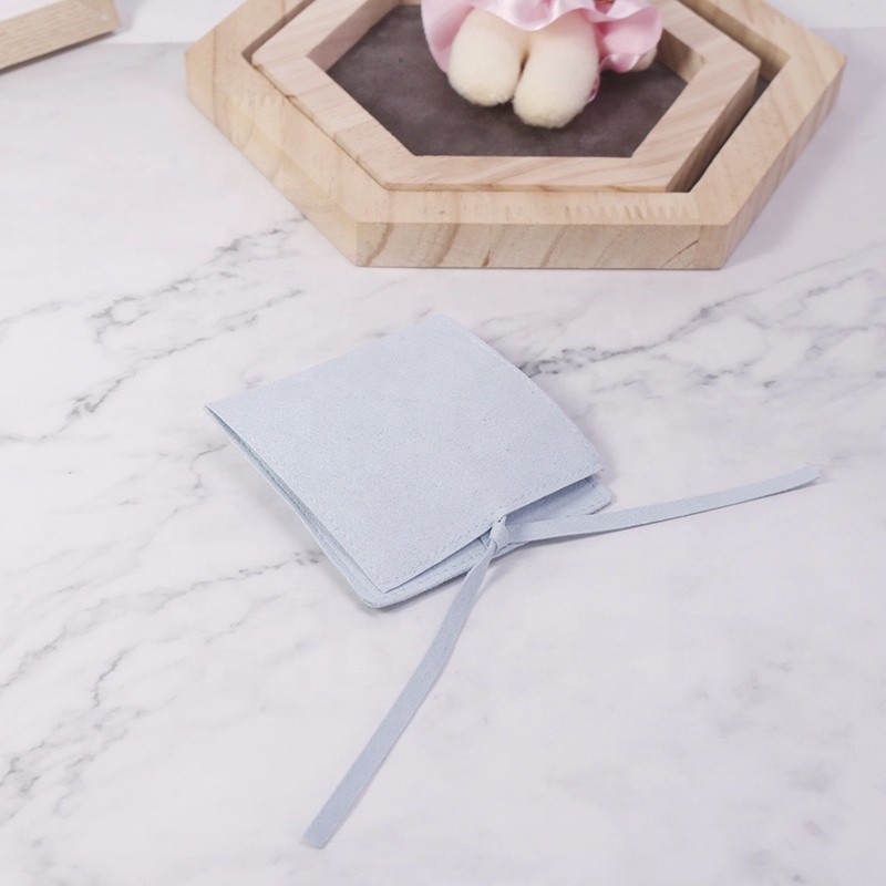 Jewelry Box Manufacturer - Microfiber Ribbon Closure Flap Pouch