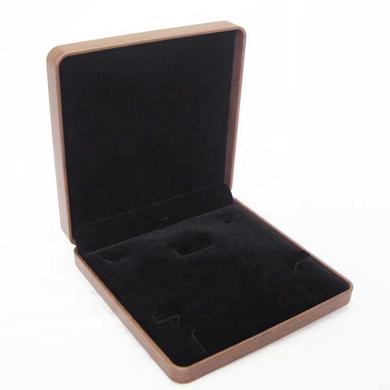Ring Box Manufacturer - High Quality Brown Leather Velvet Lining