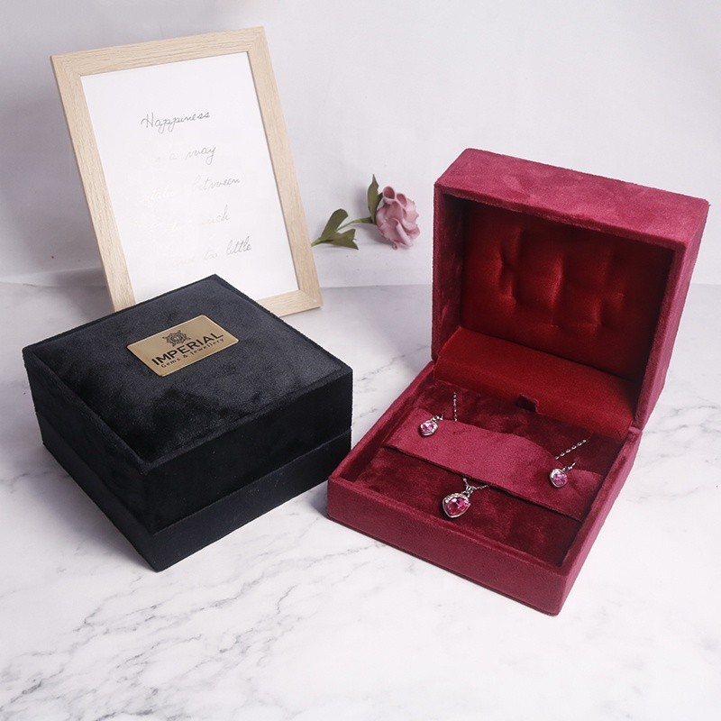 Jewelry Box Manufacturer - Red Black Antique Flannel Velvet