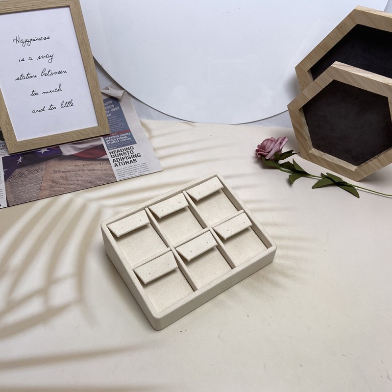 Jewelry Tray Manufacturer - Factory Custom Beige Microfiber Stand