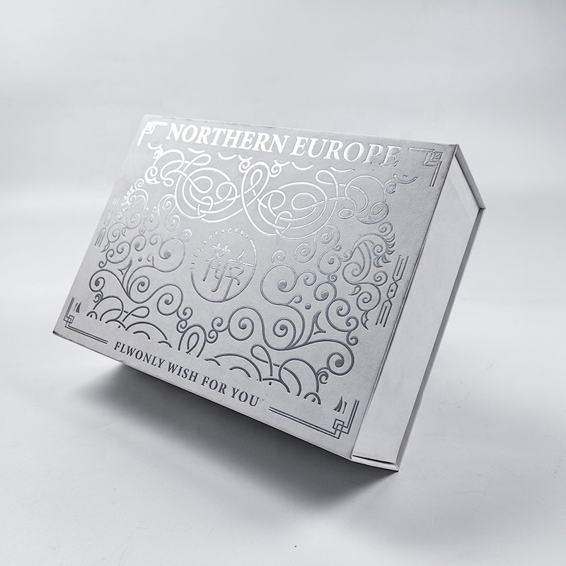 Gift Packaging Box Manufacturer - Custom White Paper Silver Emboss Logo