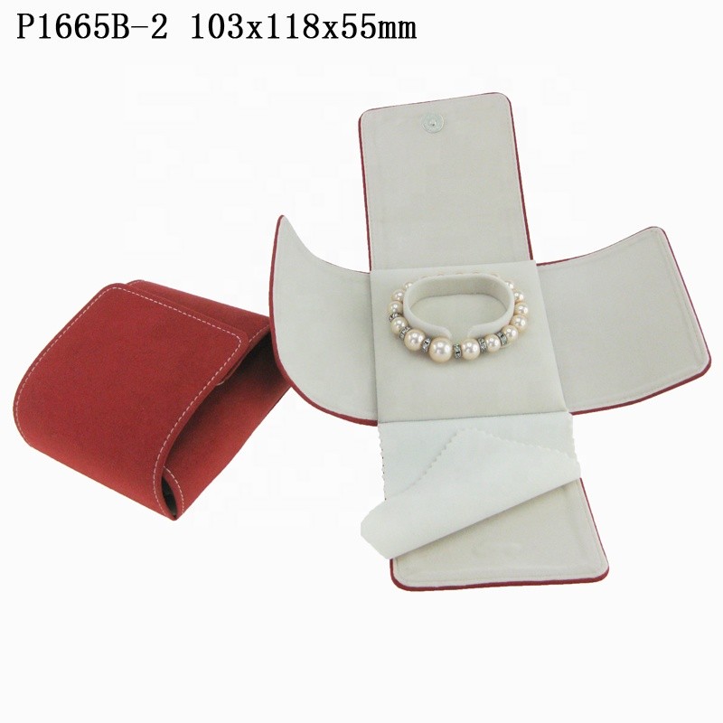 Jewelry Box Manufacturer - Custom Microfiber Magnet Button Folding