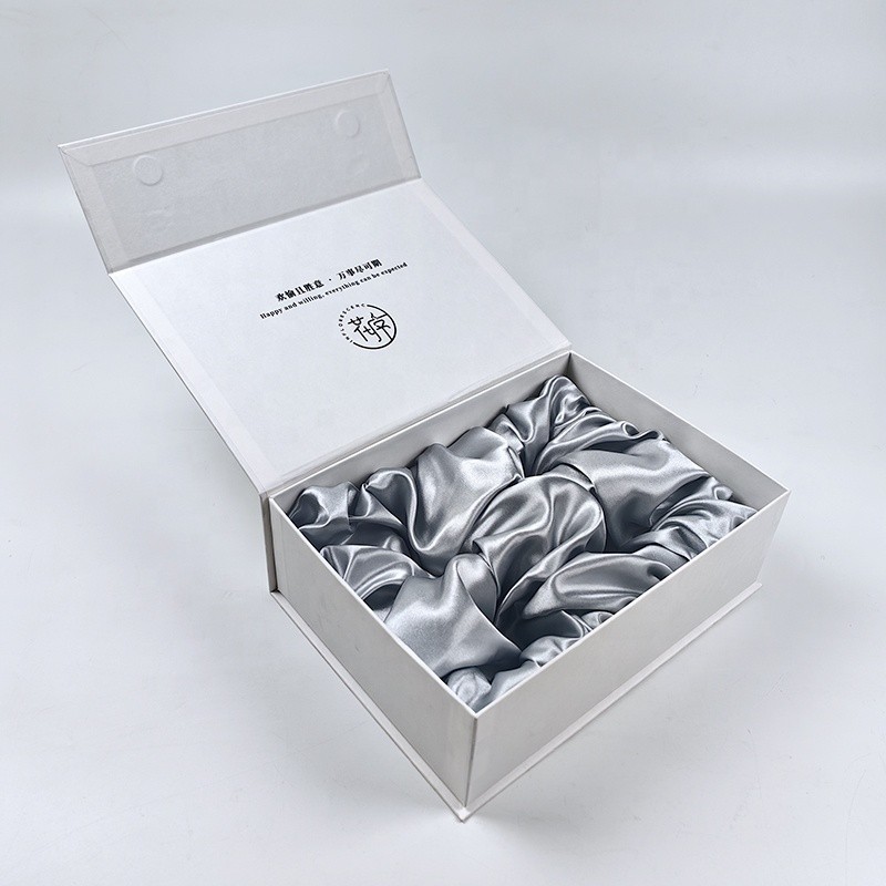 Gift Packaging Box Manufacturer - Custom White Paper Silver Emboss Logo