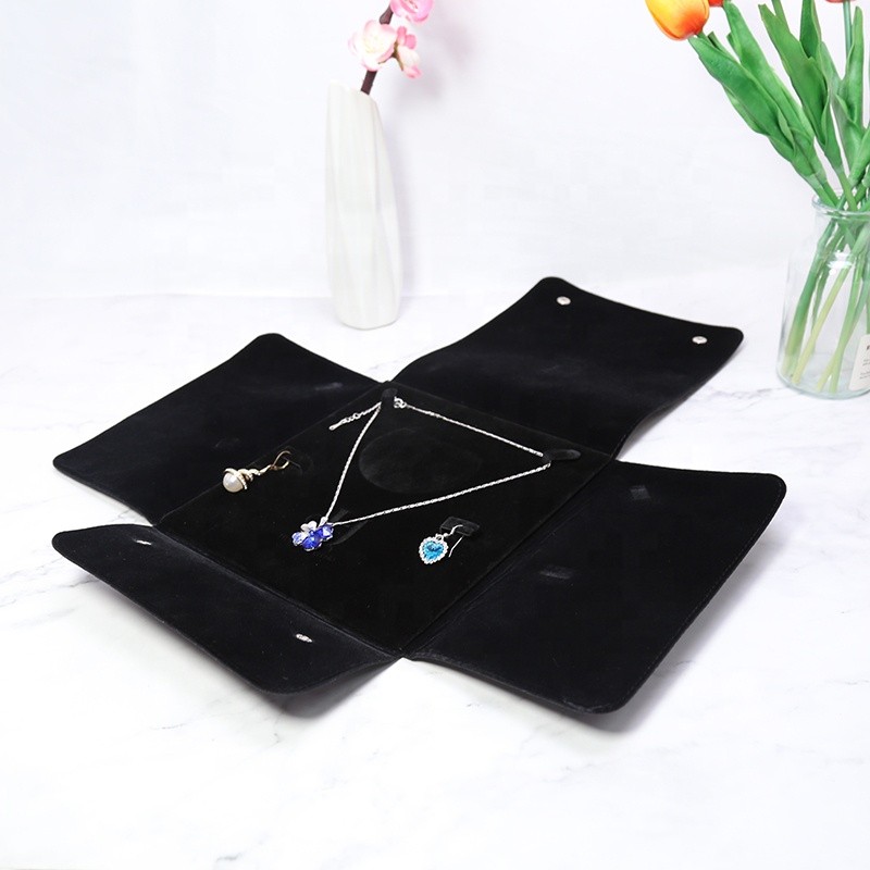 Jewelry Pouch Bag Manufacturer - High Quality Black PU Leather Foldable