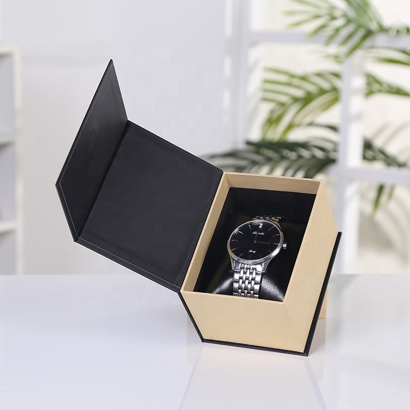 Watch Box Manufacturer - Hot Selling Black Leather Cushion Cardboard