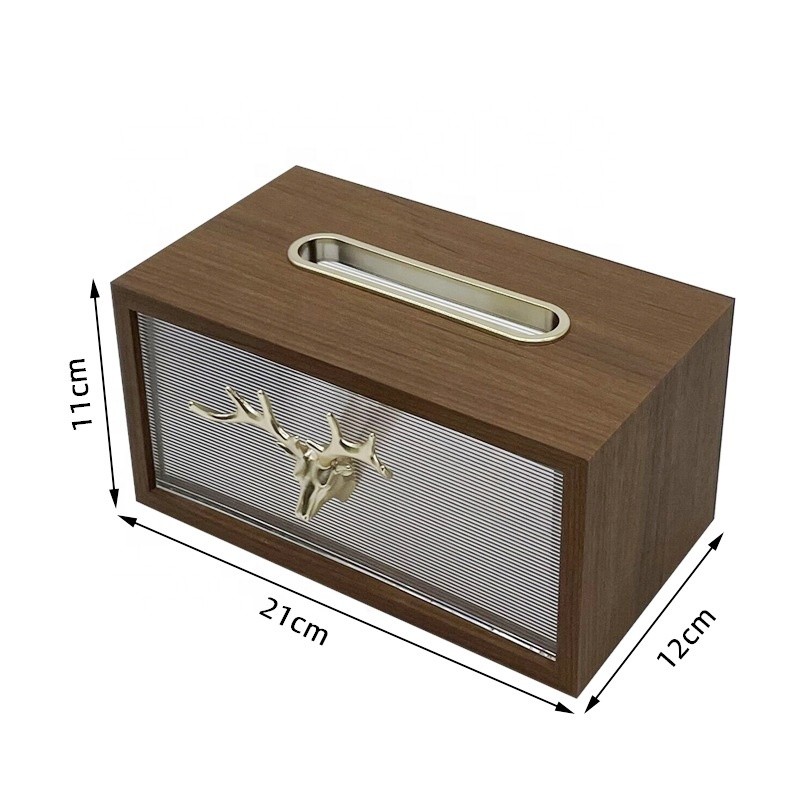 Tissue Box Organizer Manufacturer - Luxury Multifunctional Wooden Desktop