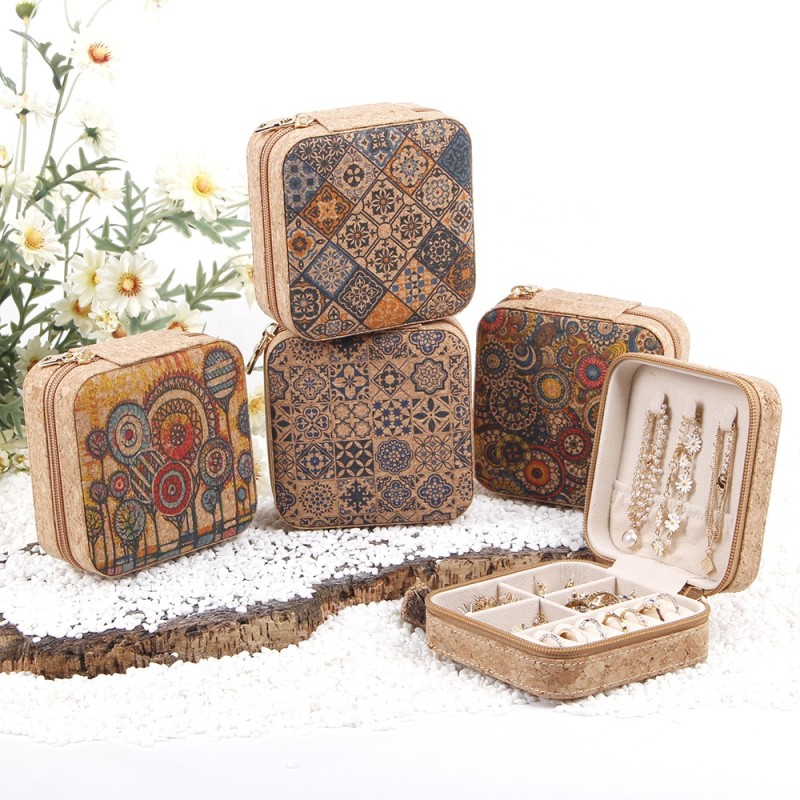 Travel Jewelry Box Manufacturer - Hot Selling Vintage Cork Leather