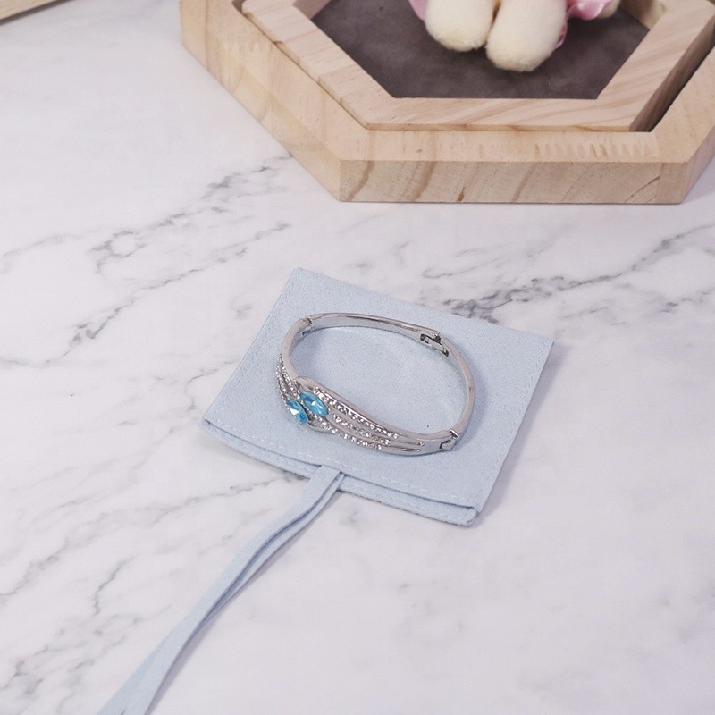 Jewelry Box Manufacturer - Microfiber Ribbon Closure Flap Pouch