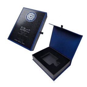Gift Box Manufacturer - Custom 50-100ML Black Paper Magnetic Book