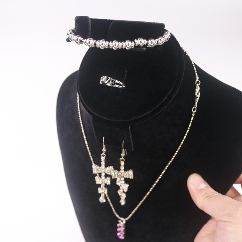 Jewelry Display Stand Manufacturer - Black Velvet Bust Bangle Holder