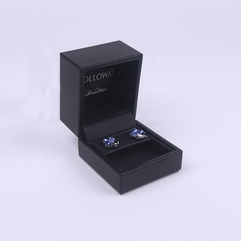 Ring Box Manufacturer - Earring Gift Black Premium Leather