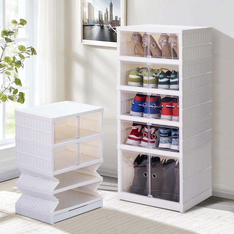 Sneaker Organizer Manufacturer - Plastic Stackable Drawer Cabinet