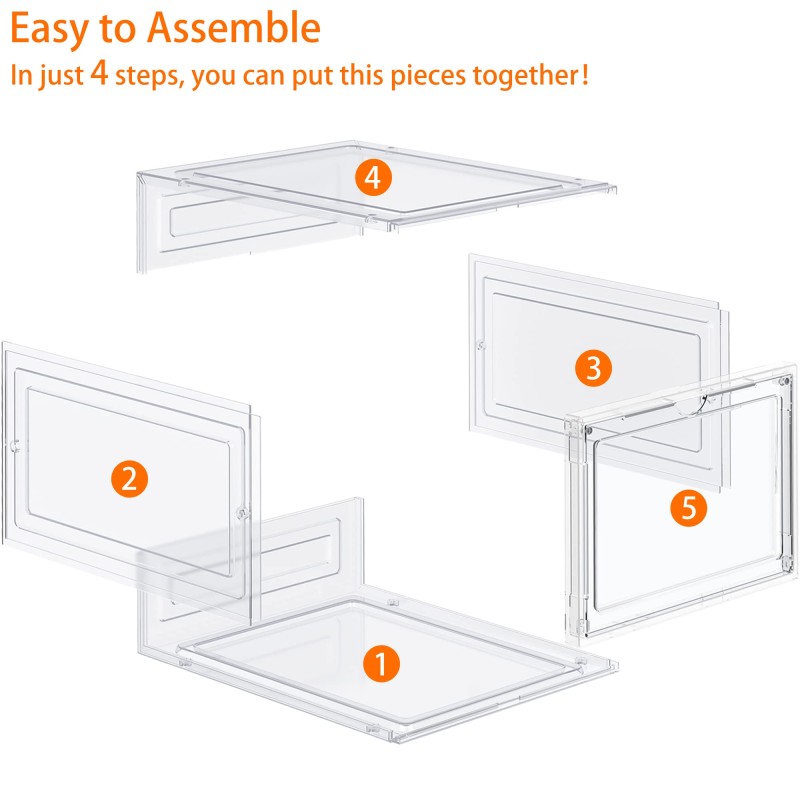 Shoe Organizer Manufacturer - Clear Plastic Stackable Magnetic