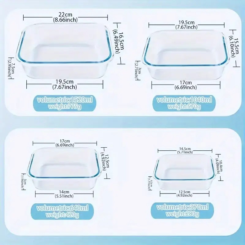 Glass Lunch Box Set Manufacturer - Light Weight Snap Locking Lids