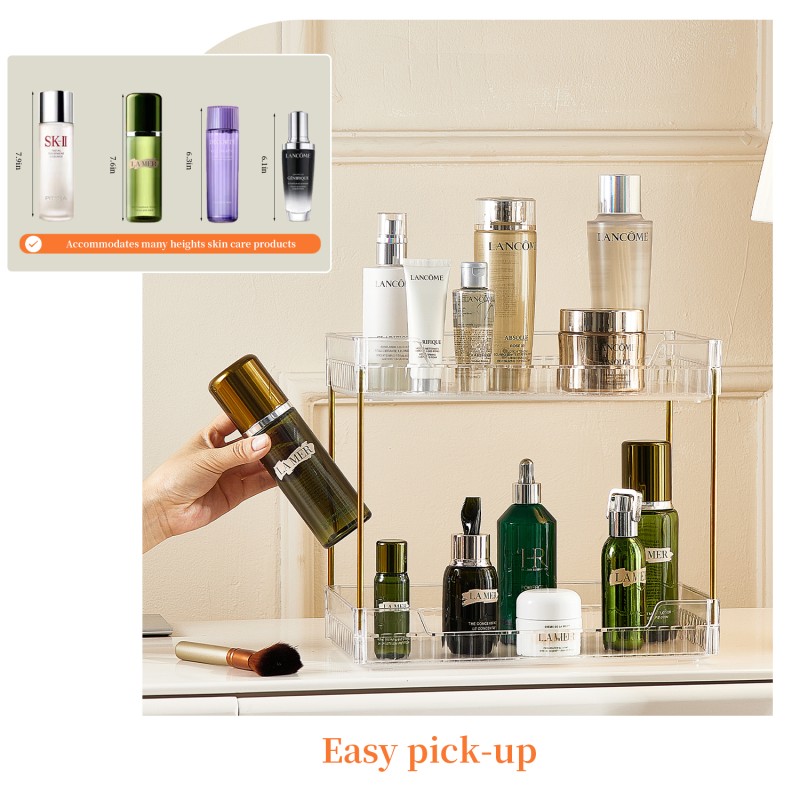 Cosmetic Storage Rack Manufacturer - Transparent Plastic Rectangular