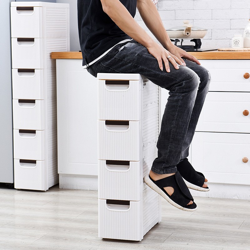 Bathroom Storage Cabinet Manufacturer - Plastic Pulley Crevice Drawer