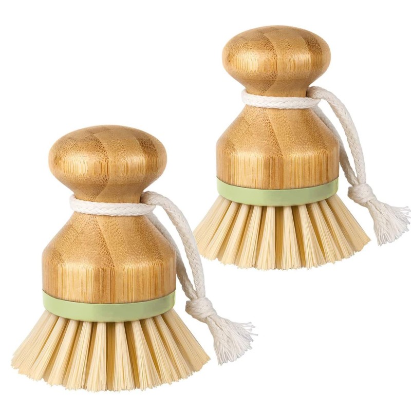 Dish Brush Manufacturer - Natural Sisal Bamboo Replaceable Head