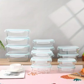 Glass Lunch Box Set Manufacturer - Light Weight Snap Locking Lids