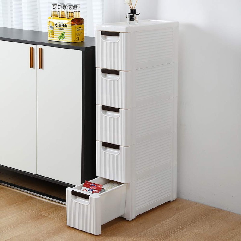 Bathroom Storage Cabinet Manufacturer - Plastic Pulley Crevice Drawer