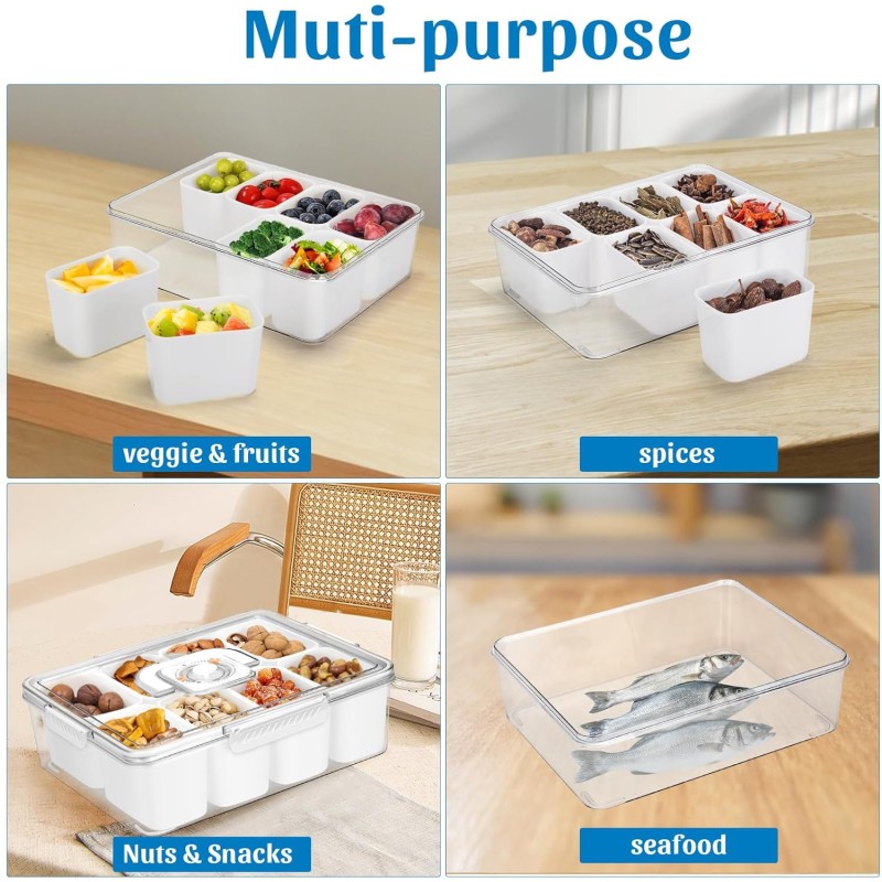 Serving Tray Manufacturer - Divided Portable Snack Fruit Compartment