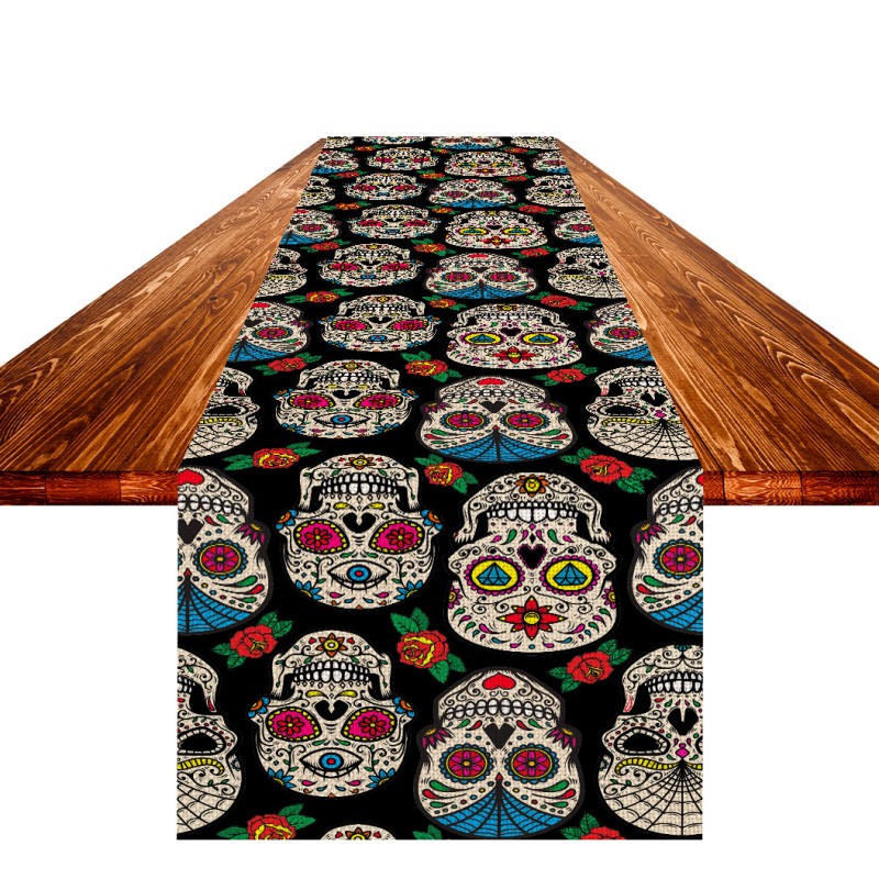 Halloween Table Runner Factory - Pumpkin Bat Witch Printed Mat