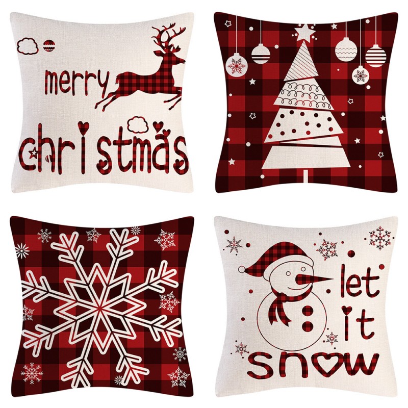Christmas Pillowcase Factory - Red Cushion Cover Navidad Gift