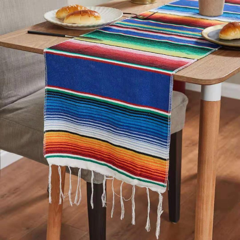 Mexican Table Runner Factory - Colorful Striped Serape Wedding