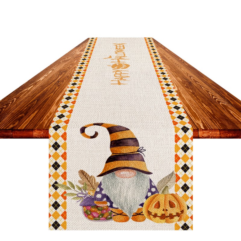 Halloween Table Runner Factory - Pumpkin Bat Witch Printed Mat