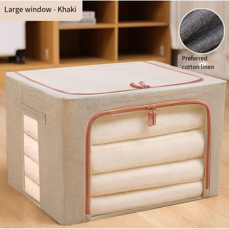 Storage Box Factory - 66L Cotton Linen Folding