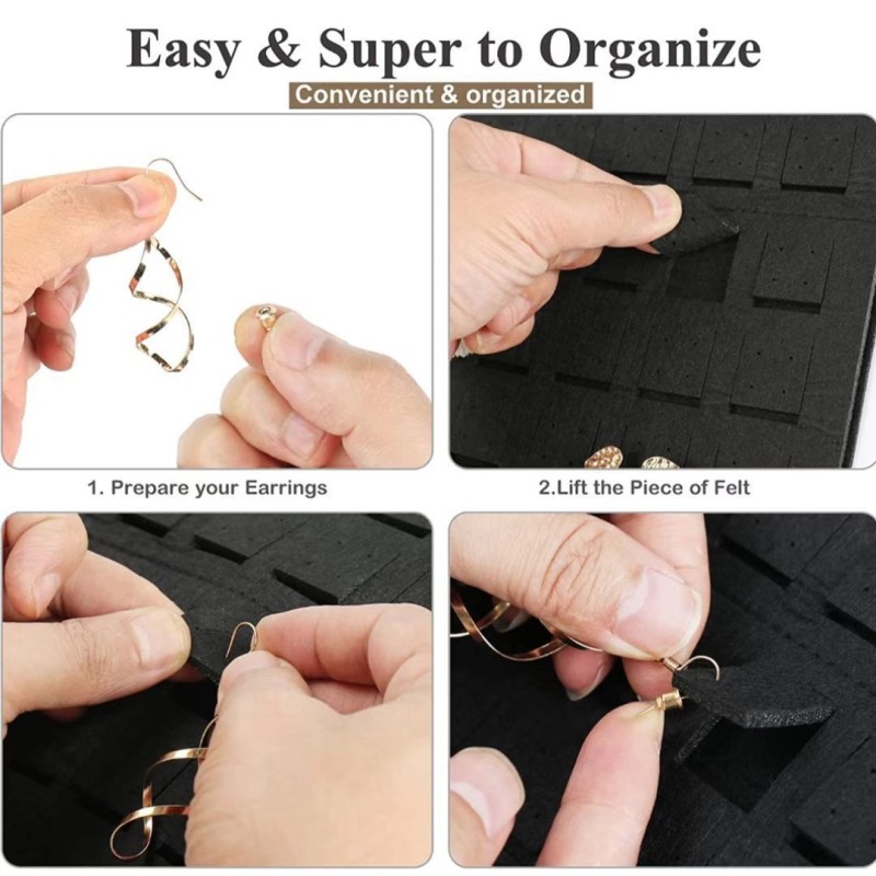 Jewelry Bag Factory - Wall-mounted Felt Earrings Storage
