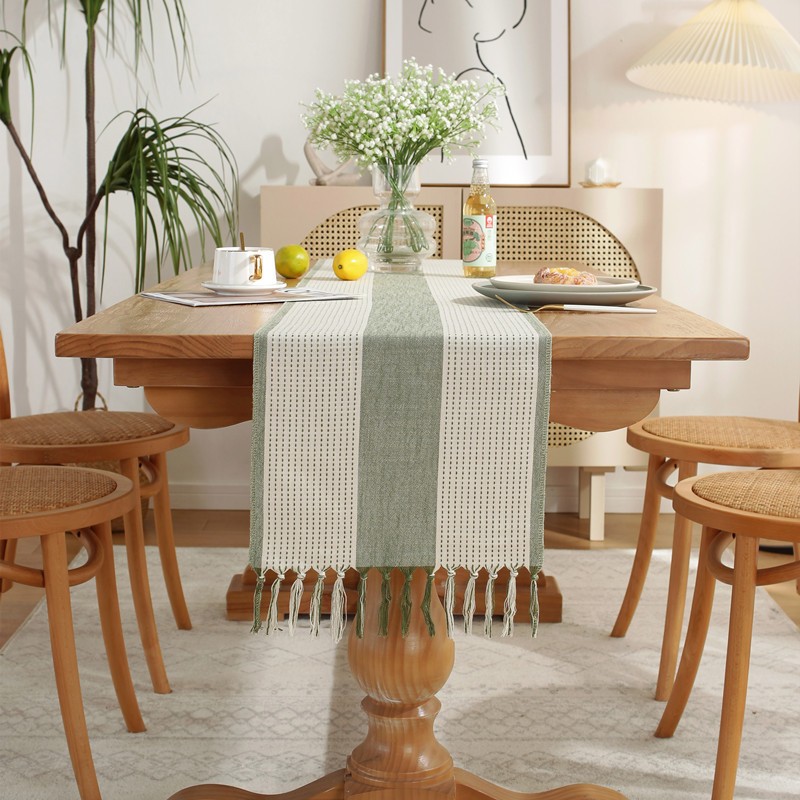 Table Runner Manufacturer - Burlap Tassel Boho Farmhouse Decor