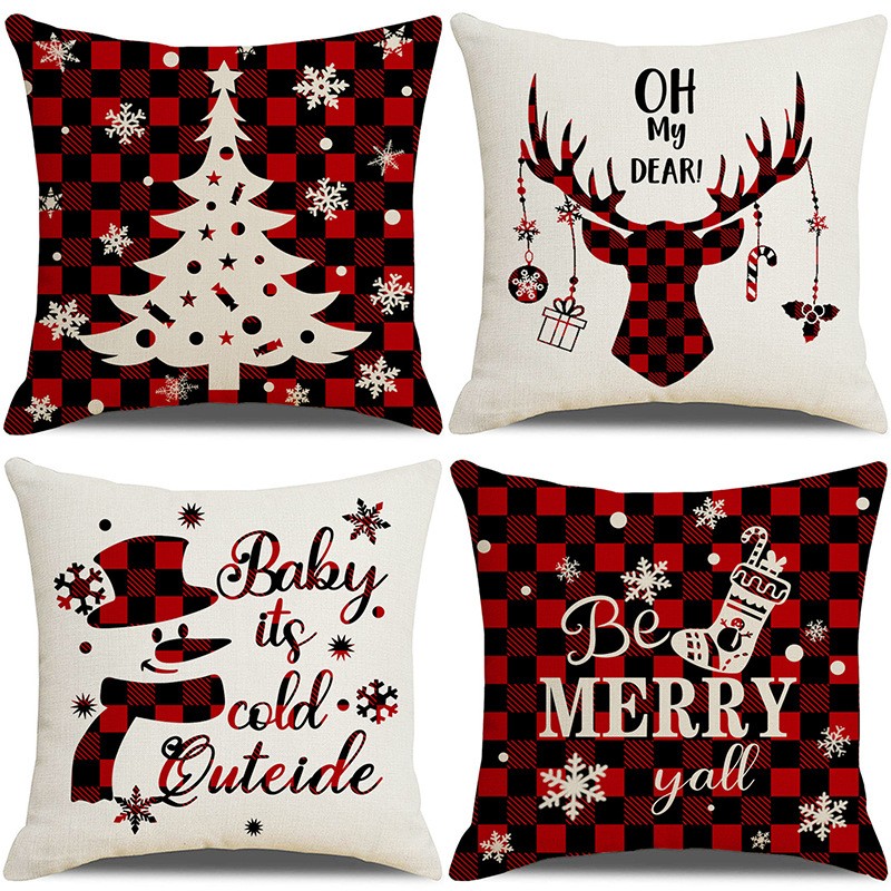 Christmas Pillow Cover Manufacturer - 4Pack Snowflake Stamping