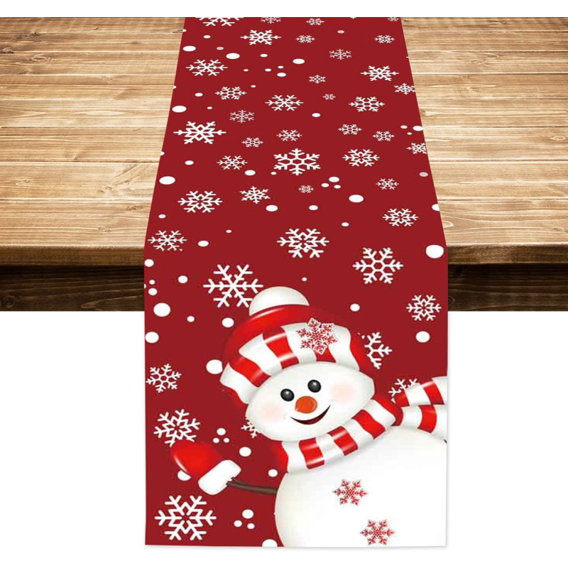 Christmas Table Runner Manufacturer - Linen Printed Gnome Decoration