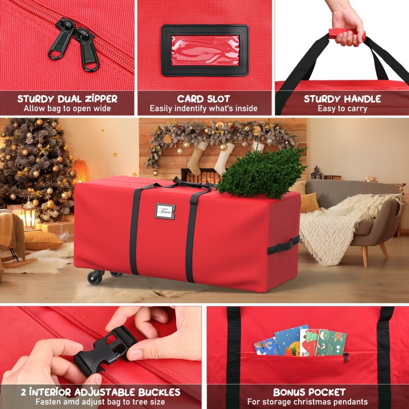 Christmas Tree Bag Factory - 9Ft Rolling Wheels Container