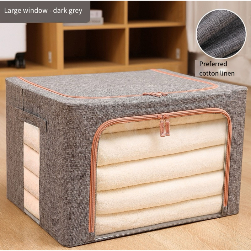 Storage Box Factory - 66L Cotton Linen Folding