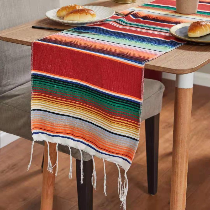 Mexican Blanket Factory - Sofa Cover Tablecloth Woven Tassel