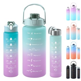Plastic Cup Set Factory - 3Pcs Gradient Sports Water Bottle