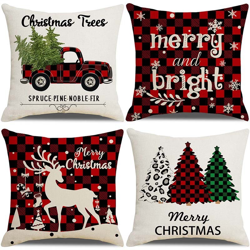 Christmas Pillow Cover Manufacturer - 4Pack Snowflake Stamping