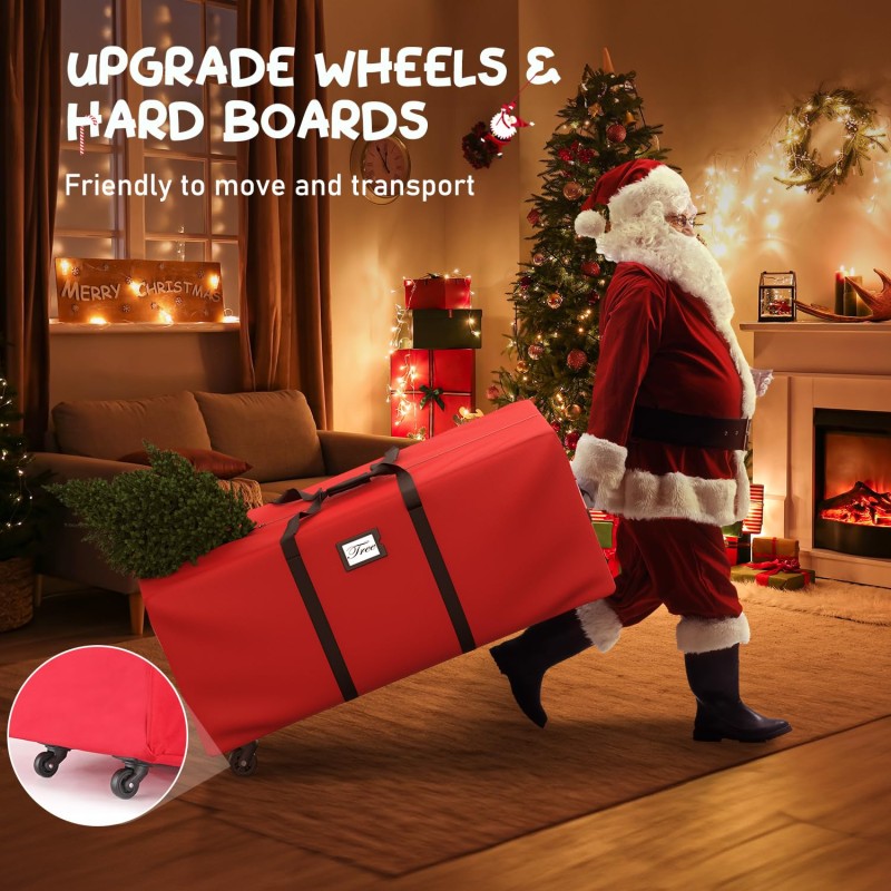 Christmas Tree Bag Factory - 9Ft Rolling Wheels Container